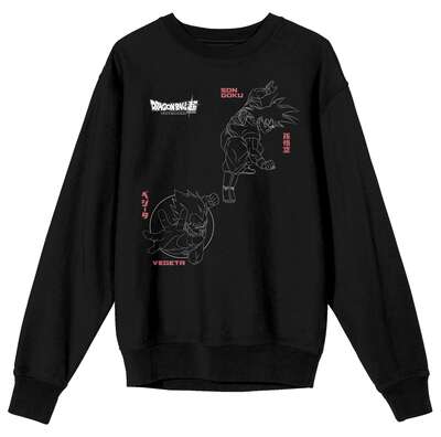Dragon Ball Super: Super Hero - Son Goku and Vegeta Line Art Crew Sweatshirt